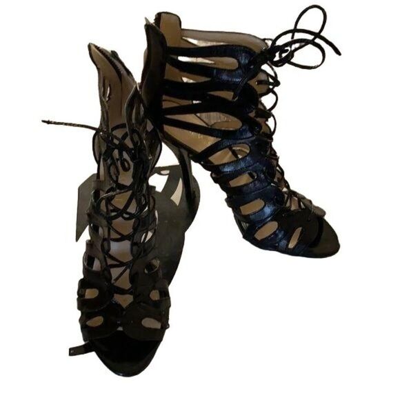 Nine West Kenzie Black‎ Strappy Sandals Sz 6 - Picture 2 of 8